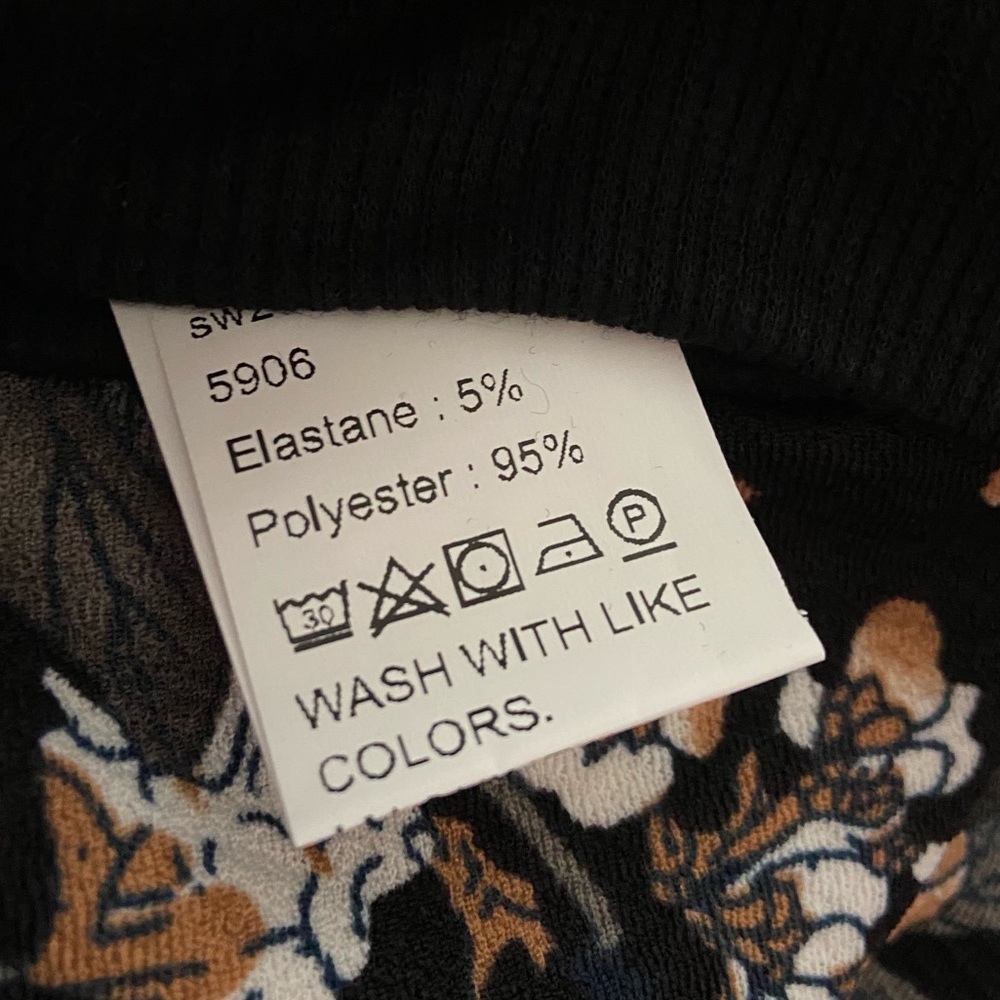 Boho Black Floral Multicolor Loose Fit Sweatshirt - Picture 7 of 7